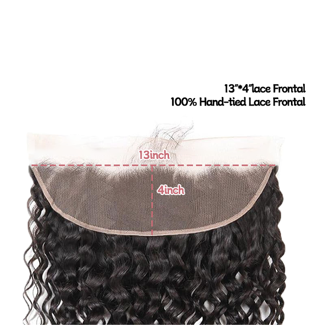 Renda HD gelombang air frontal 13*4 & renda transparan 