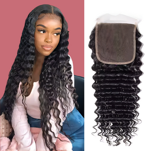 6*6 blonde lukning Deep wave HD blonder & gennemsigtig blonde