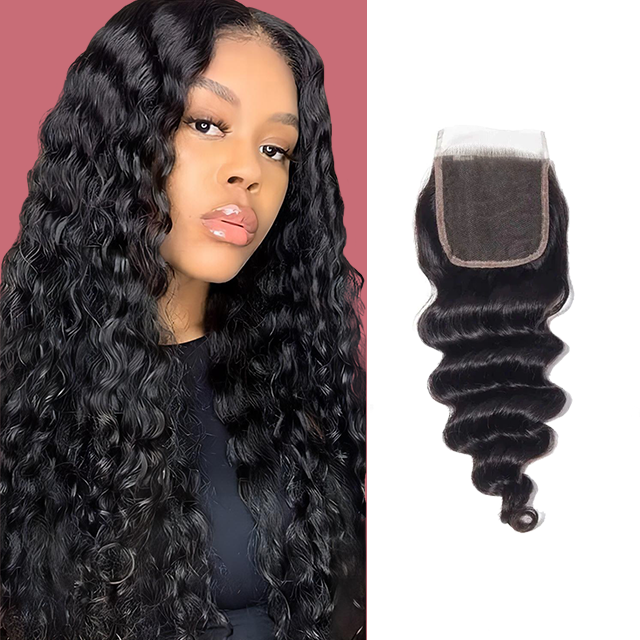 Мереживна застібка 5*5 Глибоке мереживо високої хвилі та прозоре мереживо