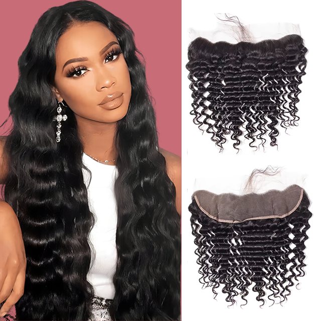 13*4 Dantela frontala Deep wave HD Dantela & Dantela transparenta 