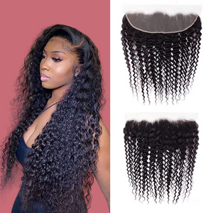 13*4 dantelă frontală Deep curly HD dantela și dantelă transparentă 